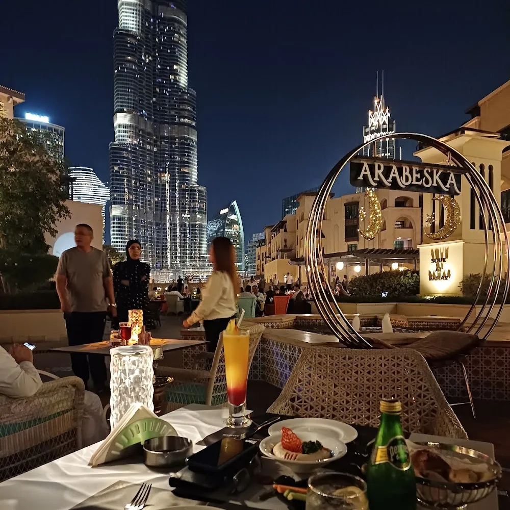 Arabeska Restaurant - Souk al Bahar, Dubai Mall - Burj Khalifa View