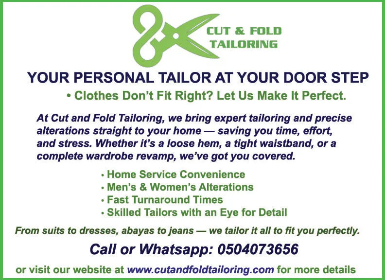 Cut and Fold Tailoring Dubai