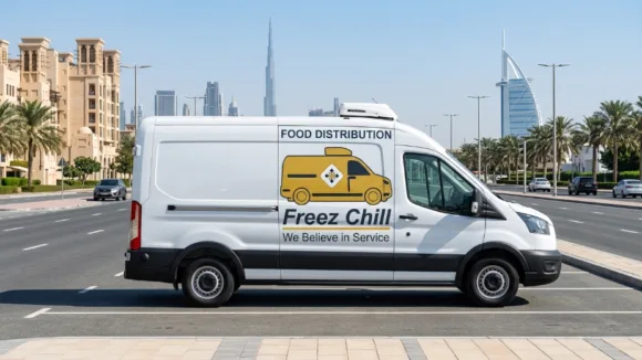 Tareeq Al Nujoom Freezchill Services Chiller van on rent in dubai